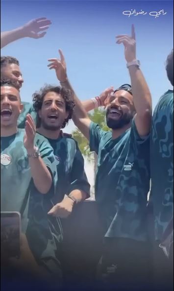 احتفلات لاعبي منتخب مصر